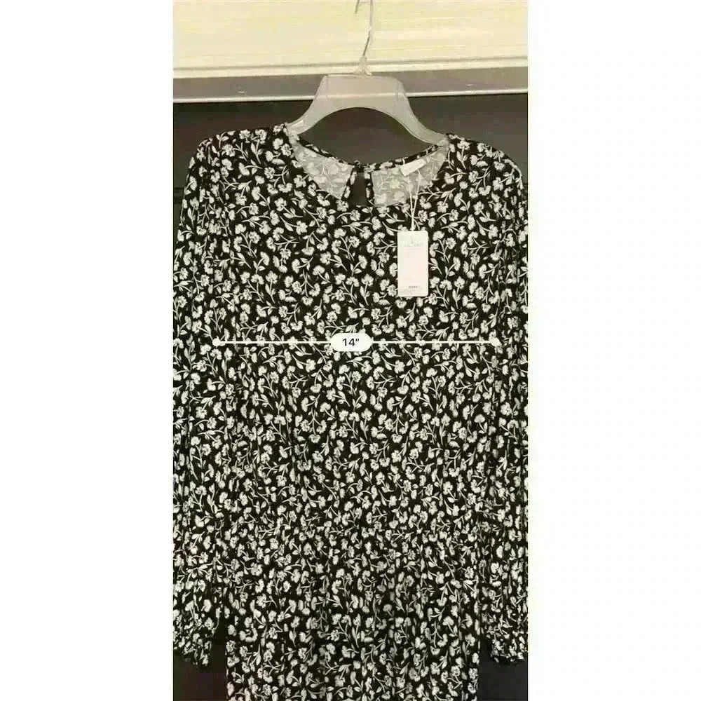 Lascana Women's Floral Print Midi Dress Size 6 Long Sleeve Multicolor - Picture 10 of 13